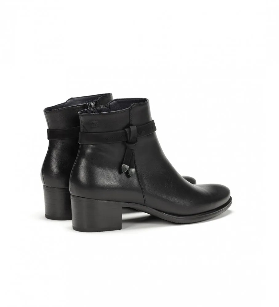 Botines de piel D8889 negro