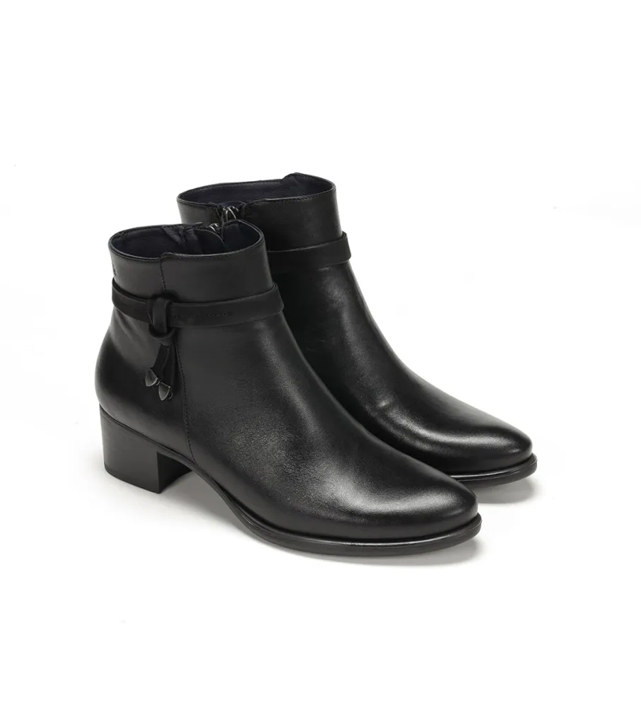 Botines de piel D8889 negro