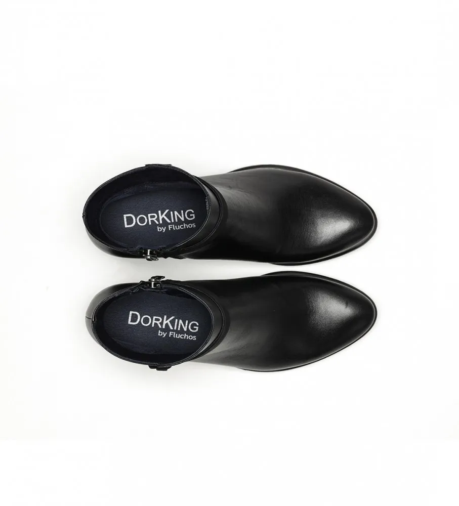 Botines de piel D8889 negro