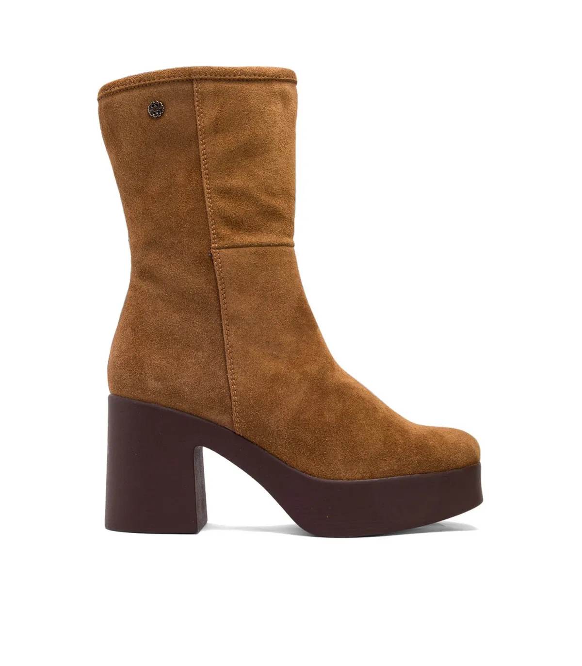BOTINES DE TACÓN CUERO CON CREMALLERA LISA