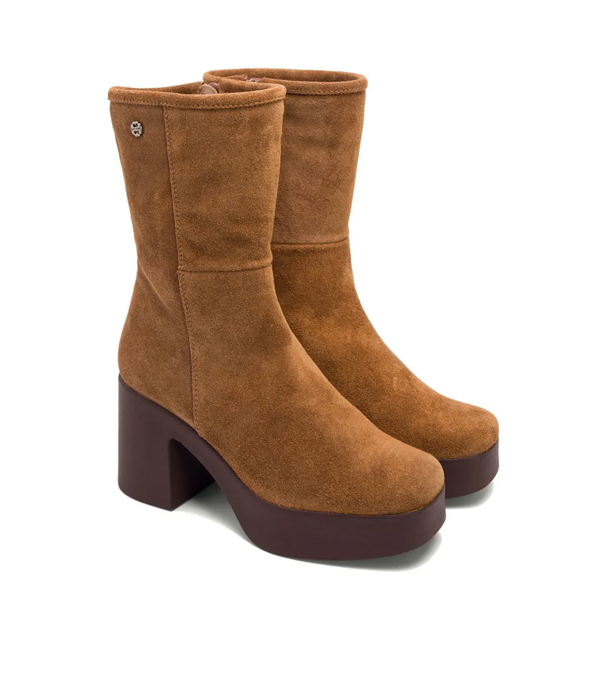 BOTINES DE TACÓN CUERO CON CREMALLERA LISA