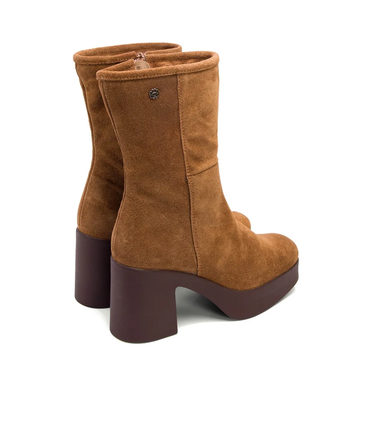 BOTINES DE TACÓN CUERO CON CREMALLERA LISA