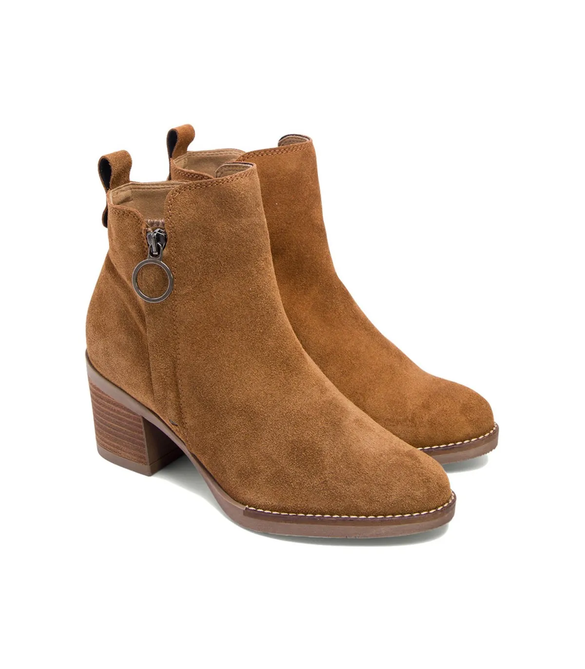 BOTINES DE TACÓN CUERO CON CREMALLERA NERY