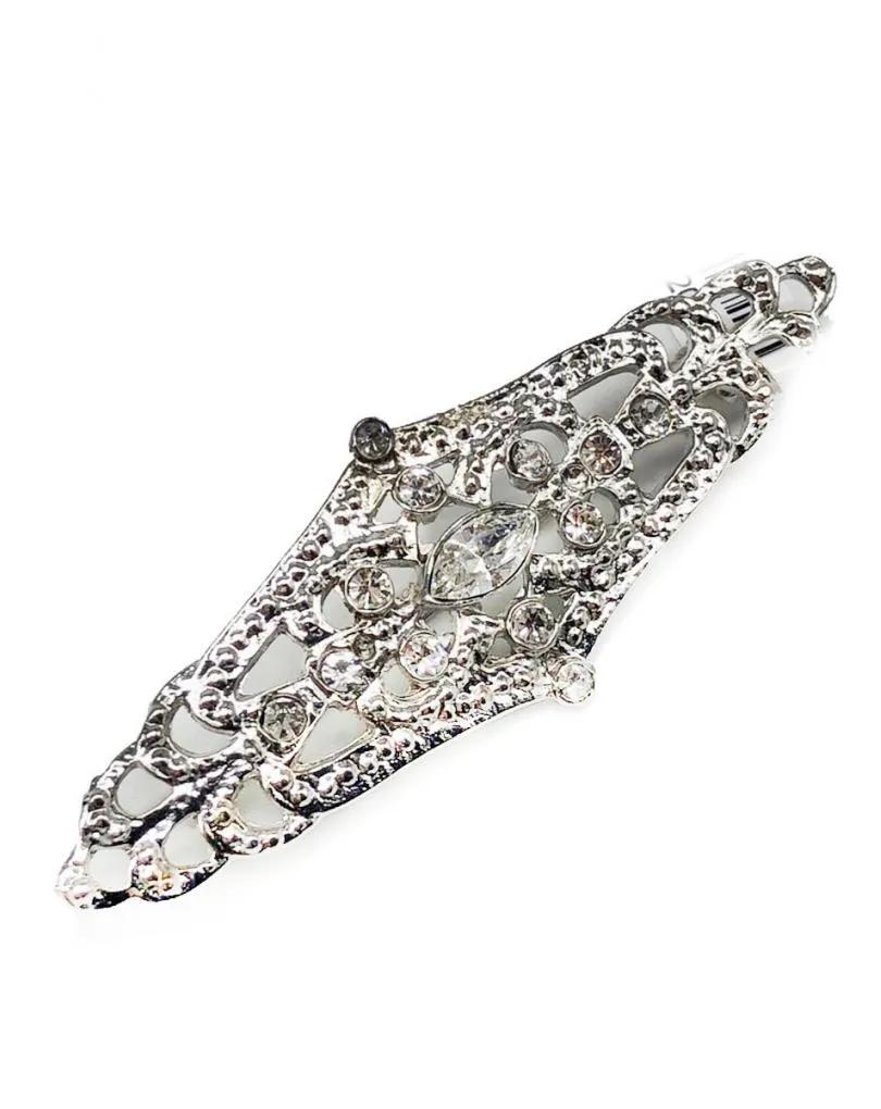 BROCHES PLATEADOS ELEGANTES CON ALFILER LARGO PARA MANTILLA