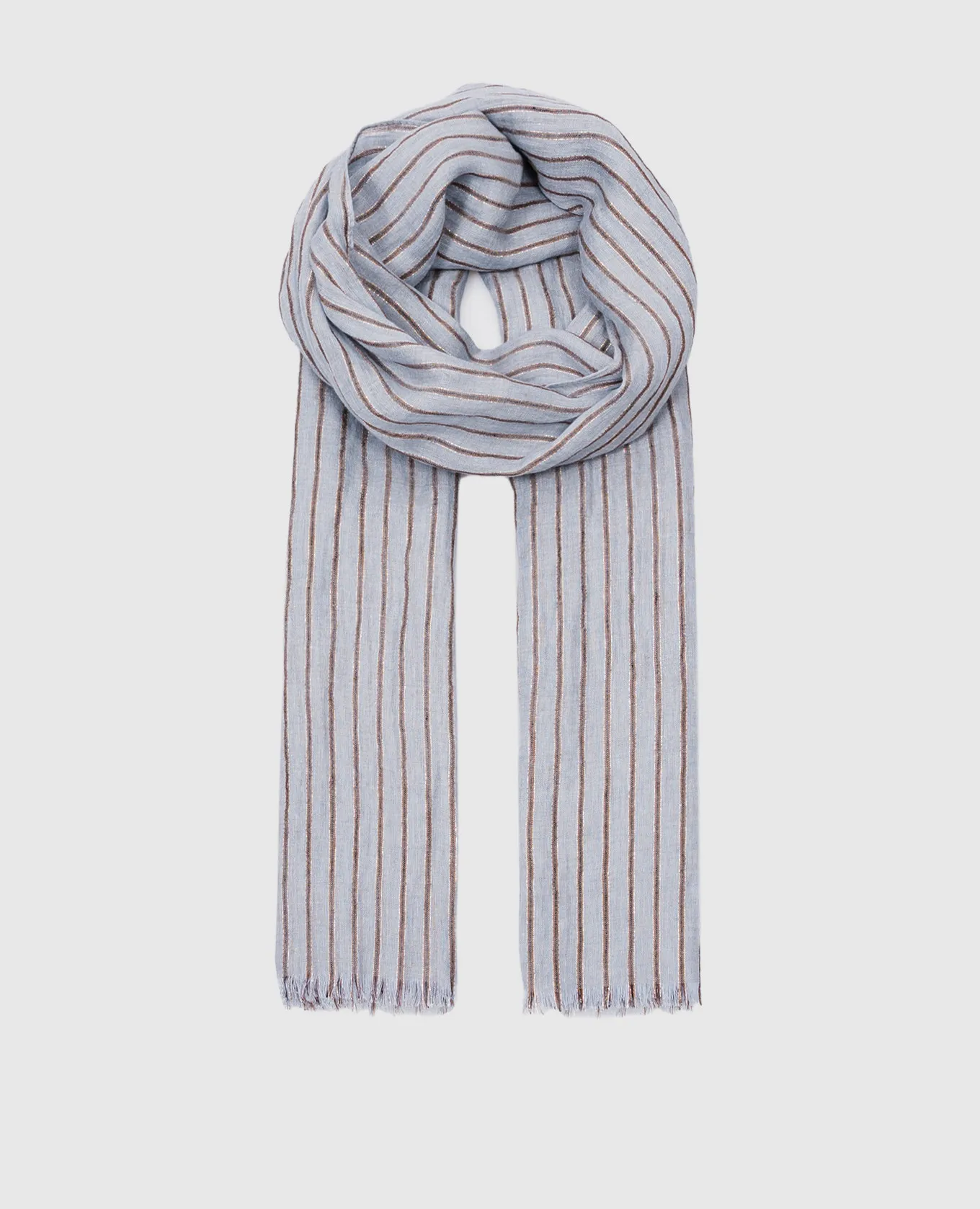 Brunello Cucinelli Blue striped linen stole