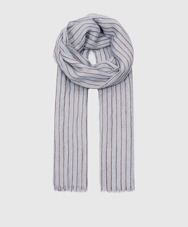 Brunello Cucinelli Blue striped linen stole