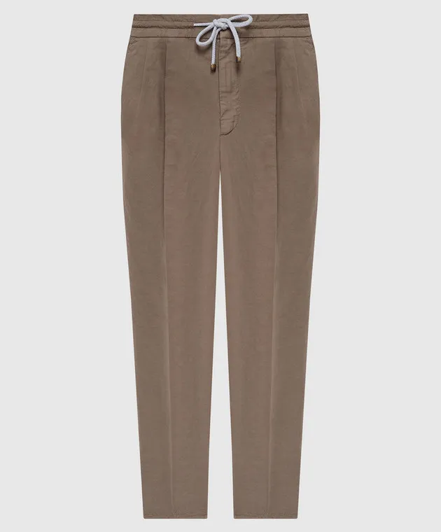 Brunello Cucinelli Brown pants with linen
