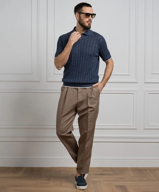 Brunello Cucinelli Brown pants with linen