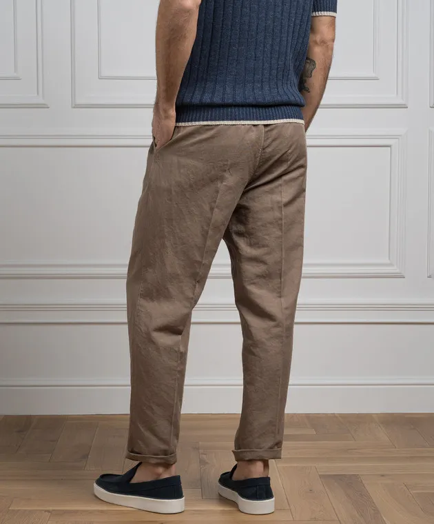 Brunello Cucinelli Brown pants with linen