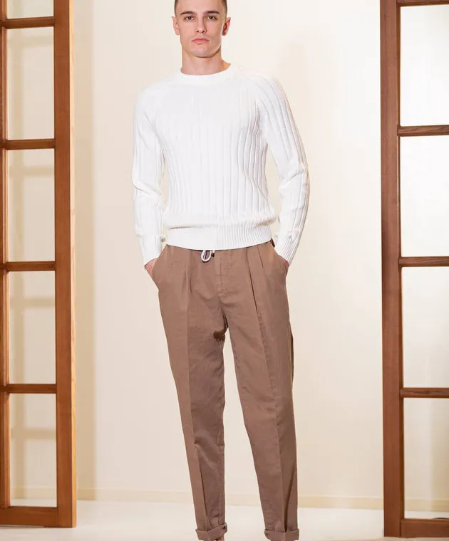 Brunello Cucinelli Brown pants with linen