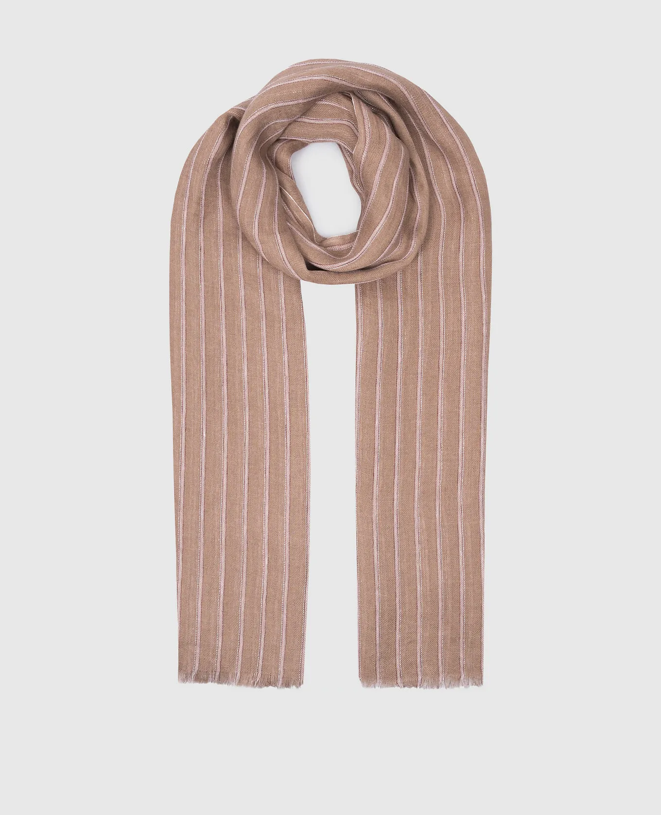 Brunello Cucinelli Brown stole made of linen with lurex
