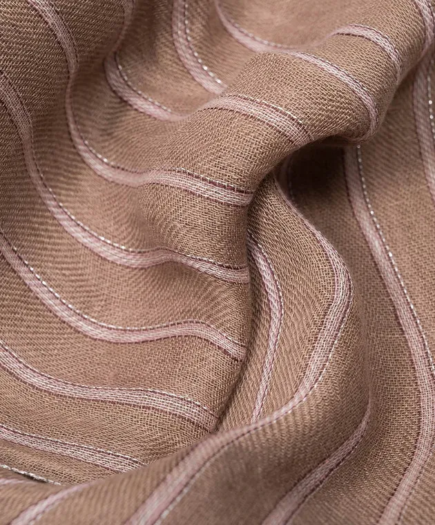 Brunello Cucinelli Brown stole made of linen with lurex