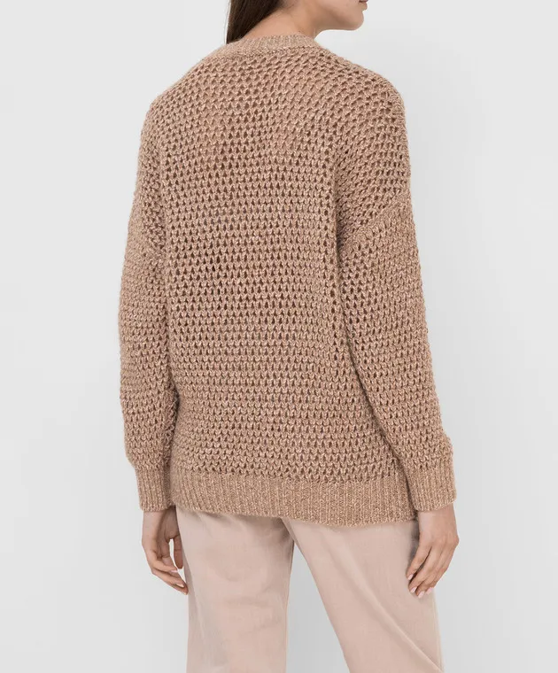 Brunello Cucinelli Dark beige sweater with lurex