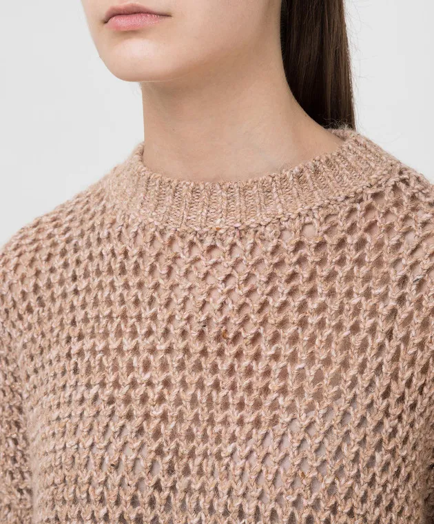 Brunello Cucinelli Dark beige sweater with lurex