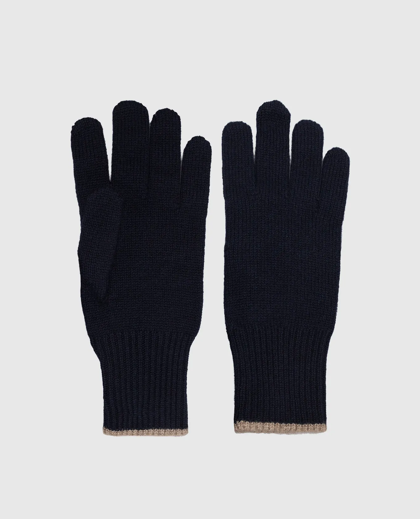 Brunello Cucinelli Navy blue cashmere gloves