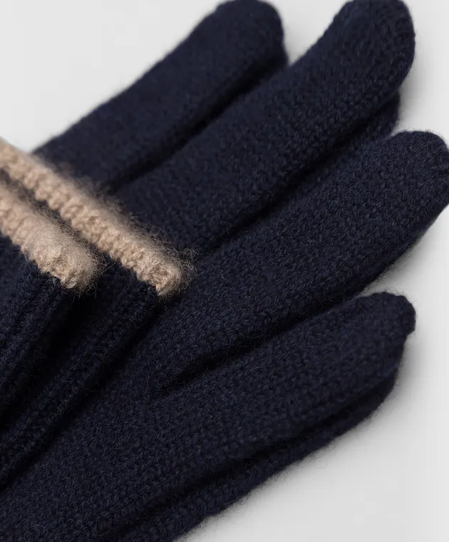 Brunello Cucinelli Navy blue cashmere gloves