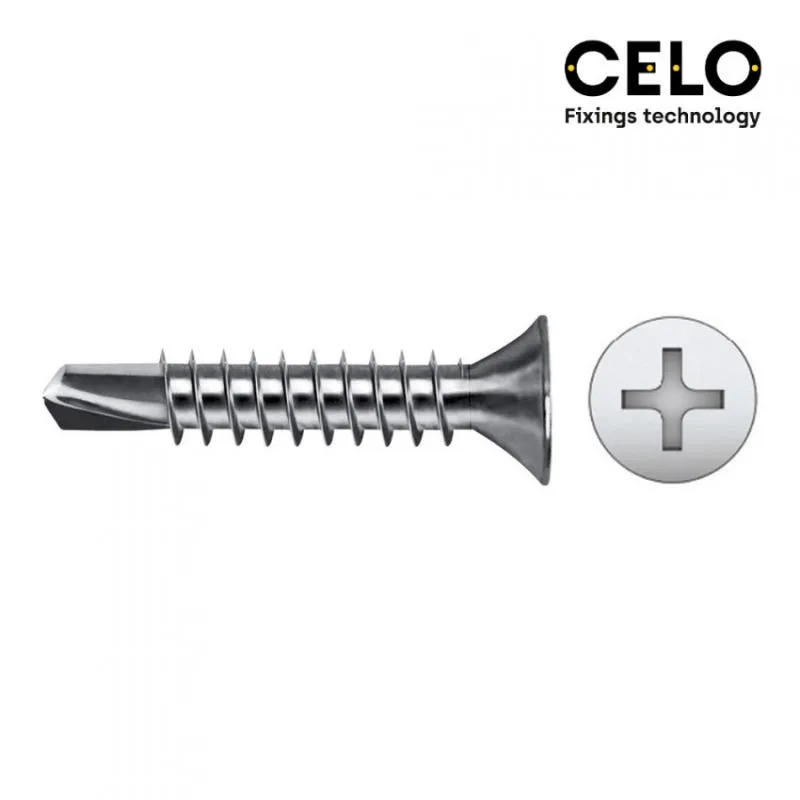 Caja 500 Uni. Punta Broca Avellanada Philips Din/Ref 7504P 3,9X19 Zincado Celo