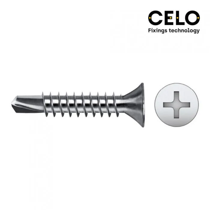 Caja 500 Uni. Punta Broca Avellanada Philips Din/Ref 7504P 3,9X19 Zincado Celo