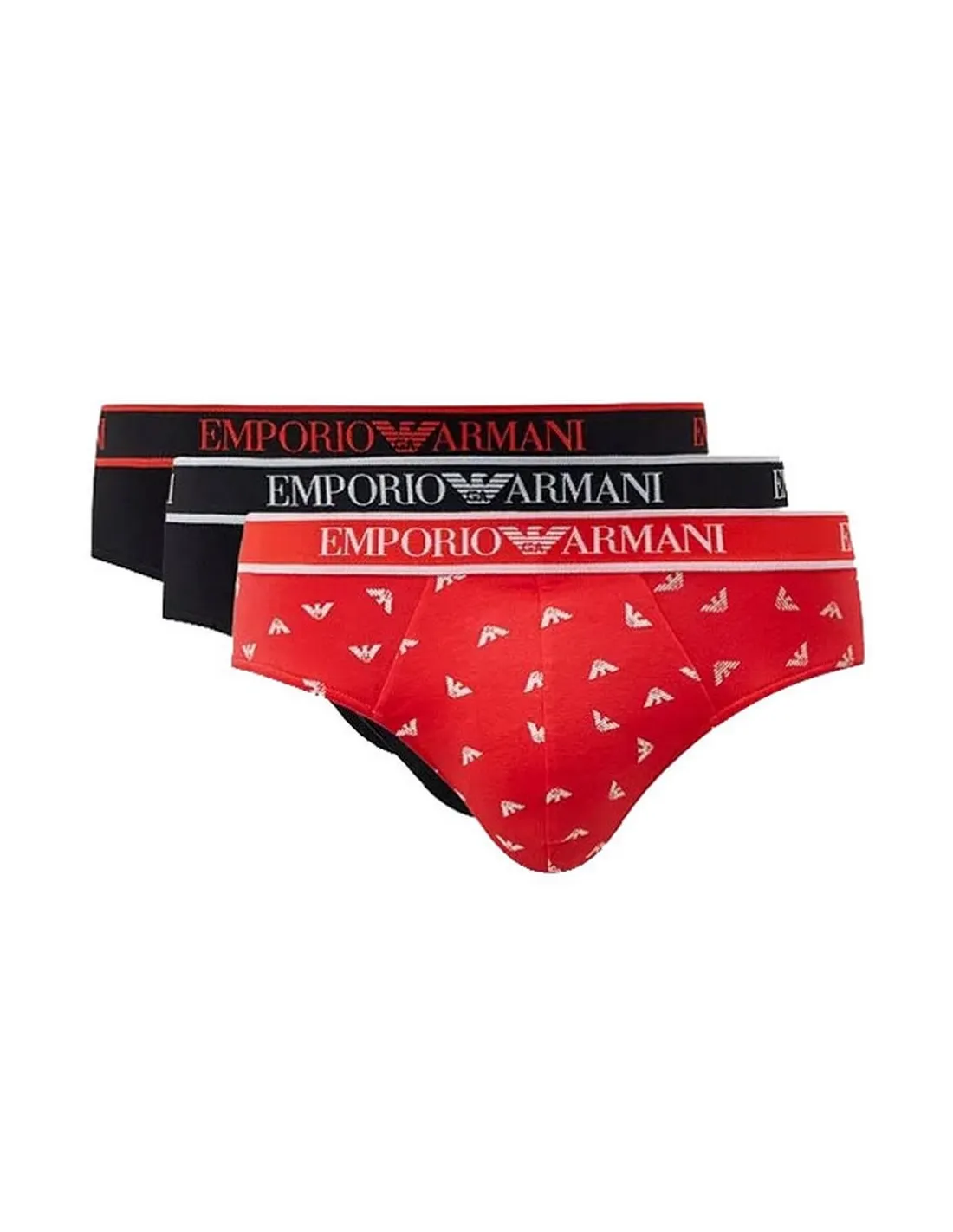 CALZONCILLOS ARMANI PACK DE 3 NEGROS LOGO FRONTAL  ECOOL
