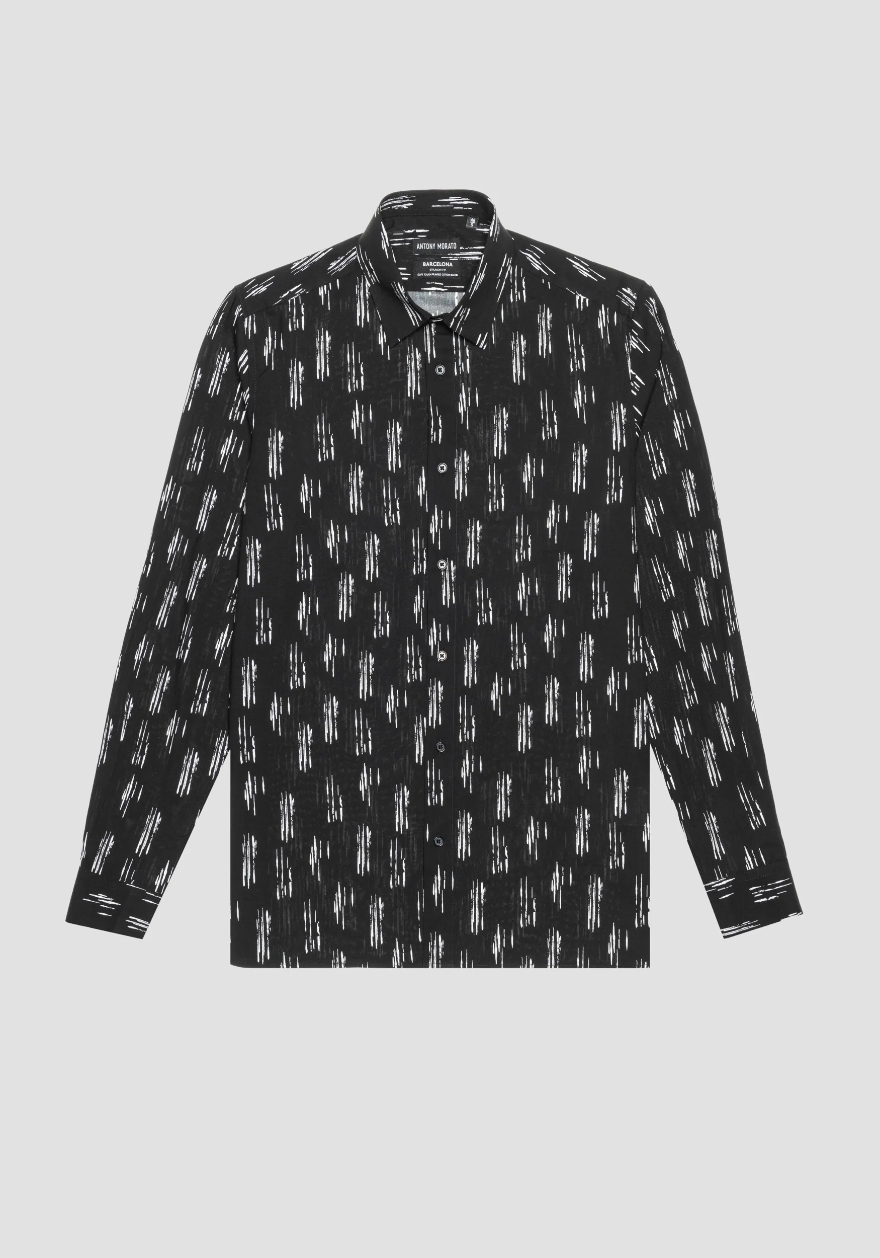 CAMISA BARCELONA DE CORTE RECTO REGULAR EN TELA DE MEZCLA DE ALGODÓN
