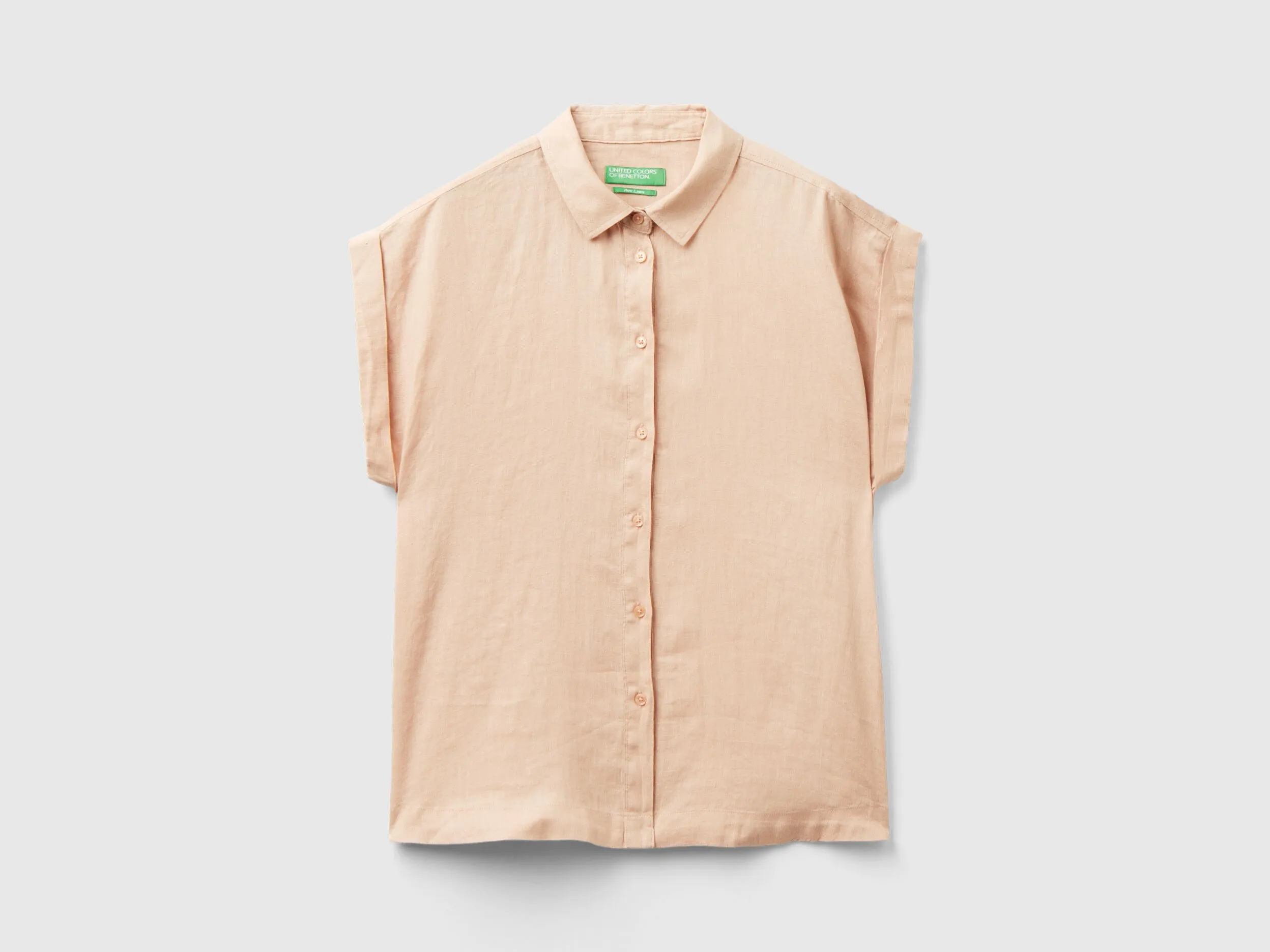 Camisa boxy fit de lino puro
