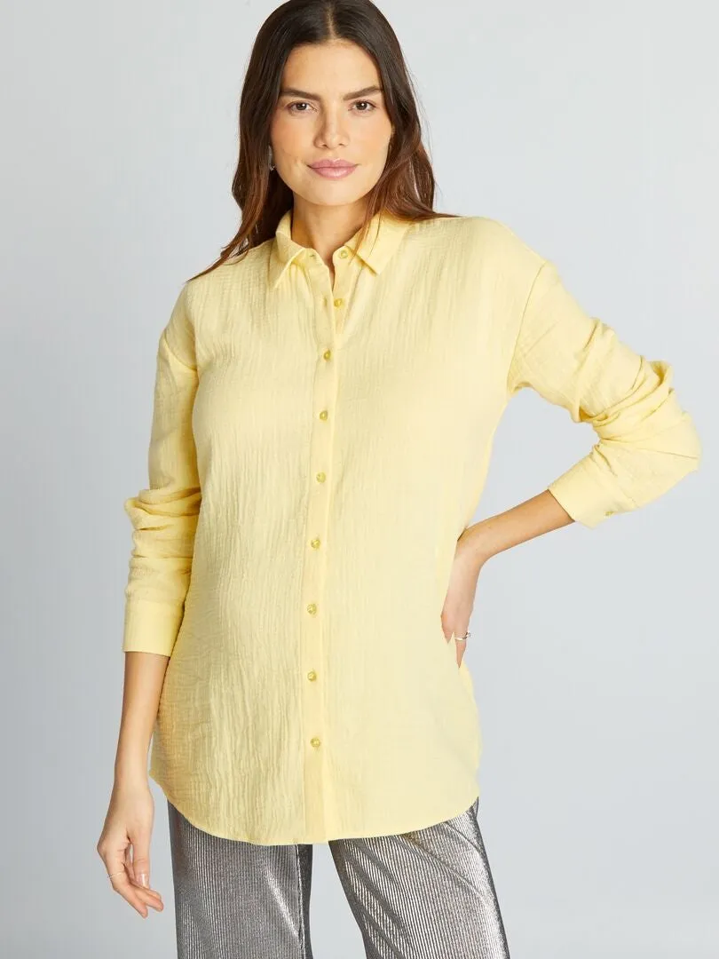 CAMISA DE GASA DE ALGODóN DE LACTANCIA  AMARILLO