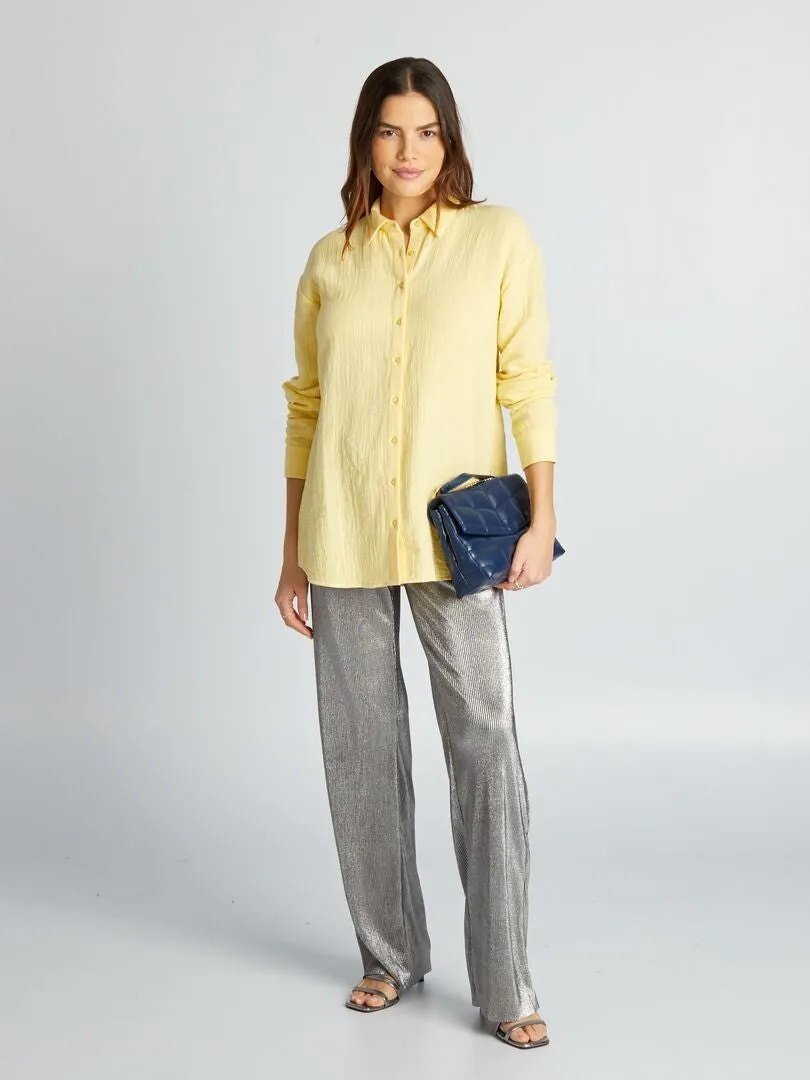 CAMISA DE GASA DE ALGODóN DE LACTANCIA  AMARILLO