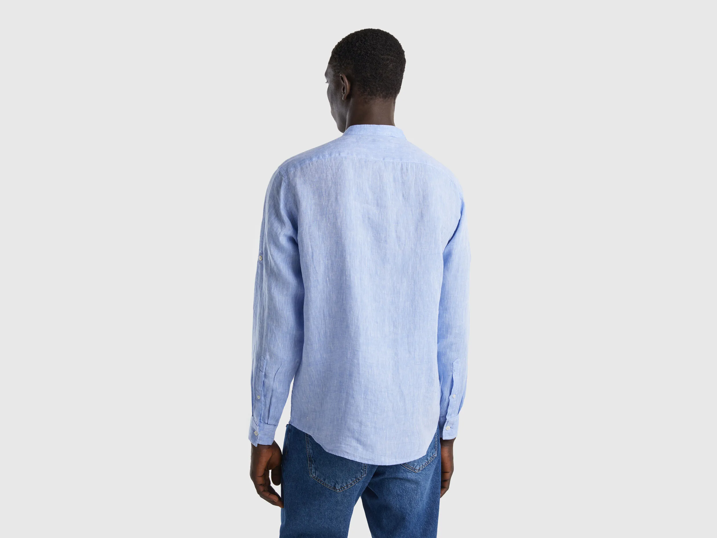 Camisa de lino con cuello mao