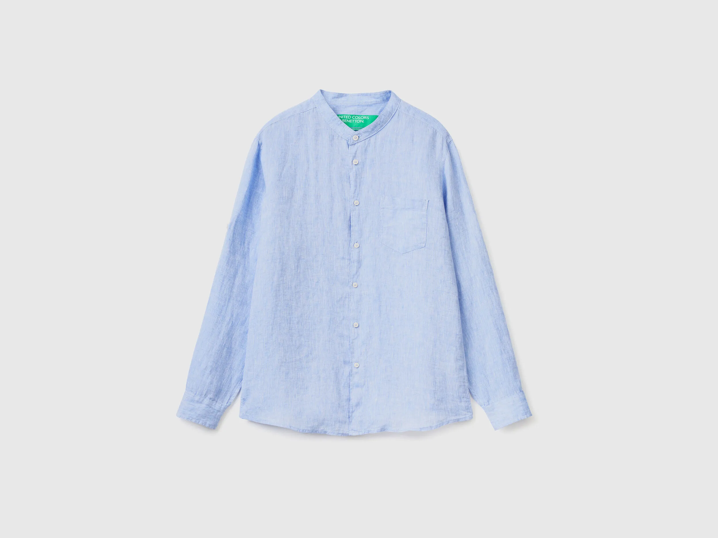 Camisa de lino con cuello mao