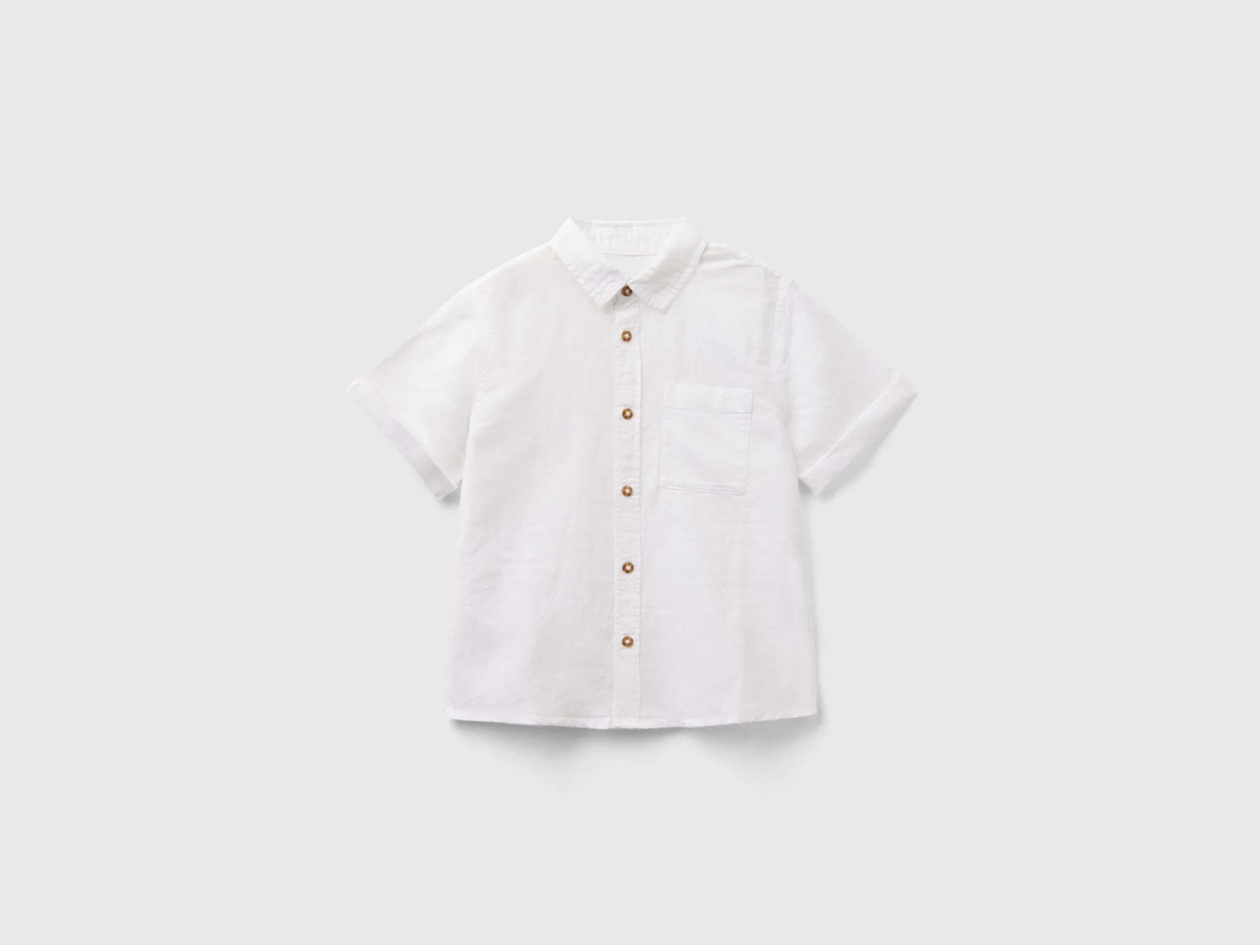 Camisa de manga corta de lino mixto
