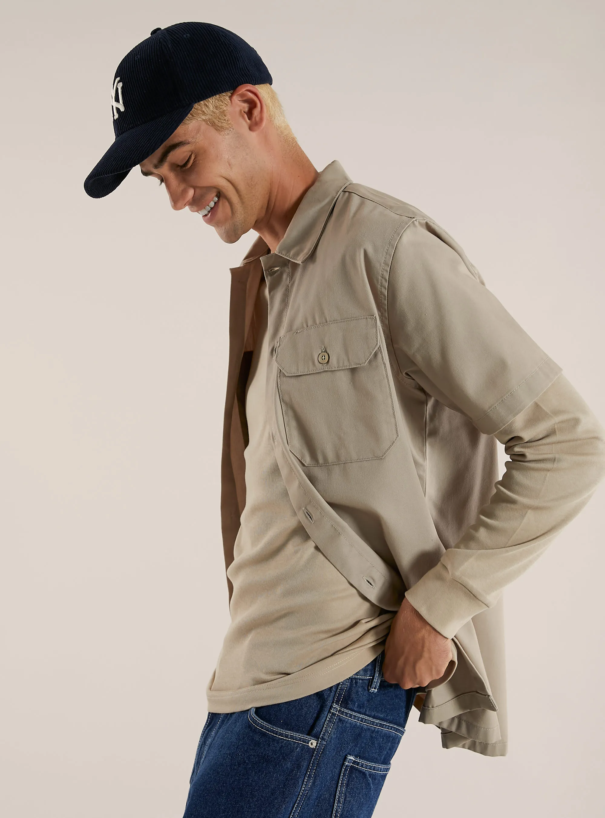 Camisa de sarga con grandes bolsillos