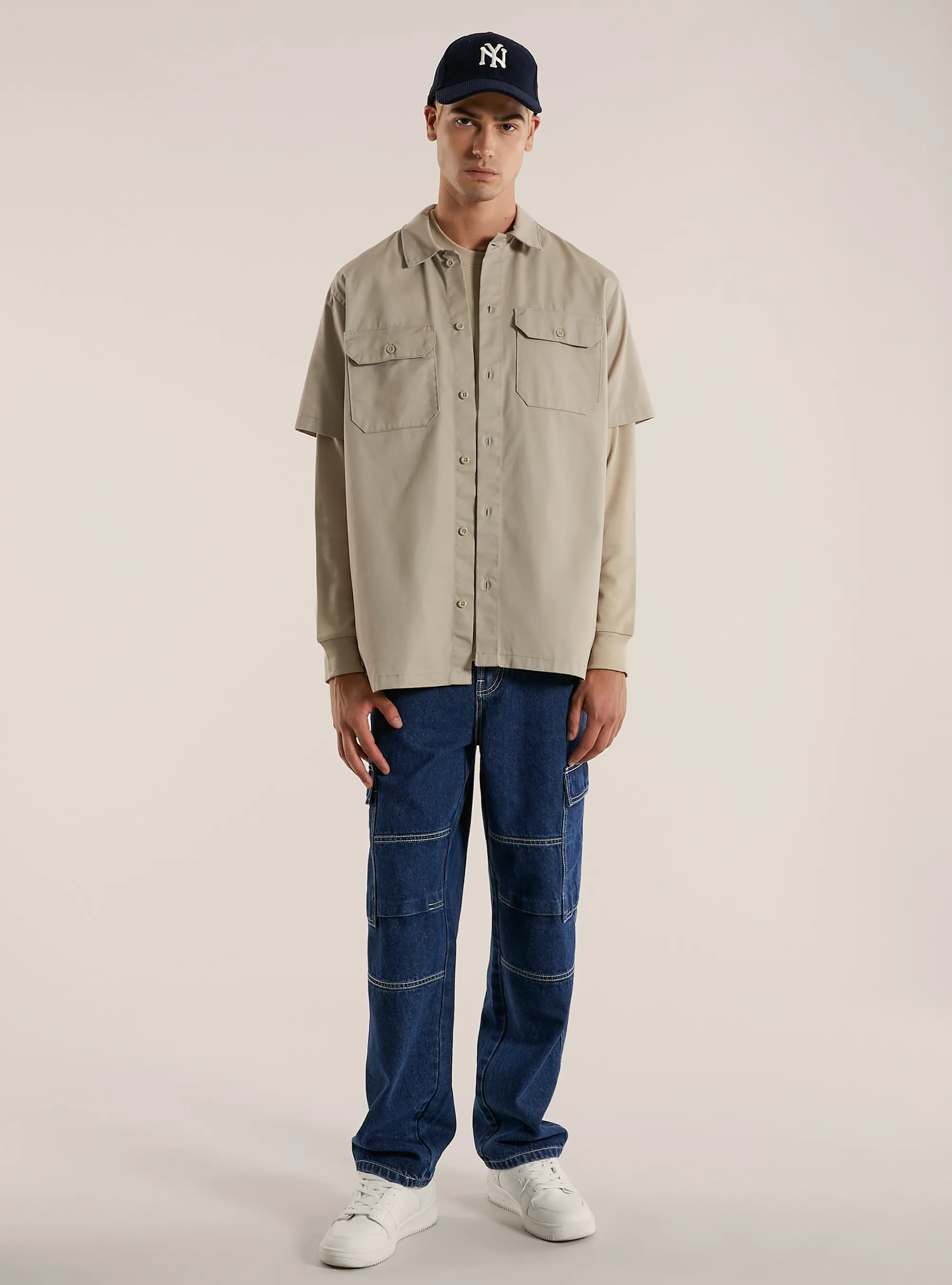 Camisa de sarga con grandes bolsillos