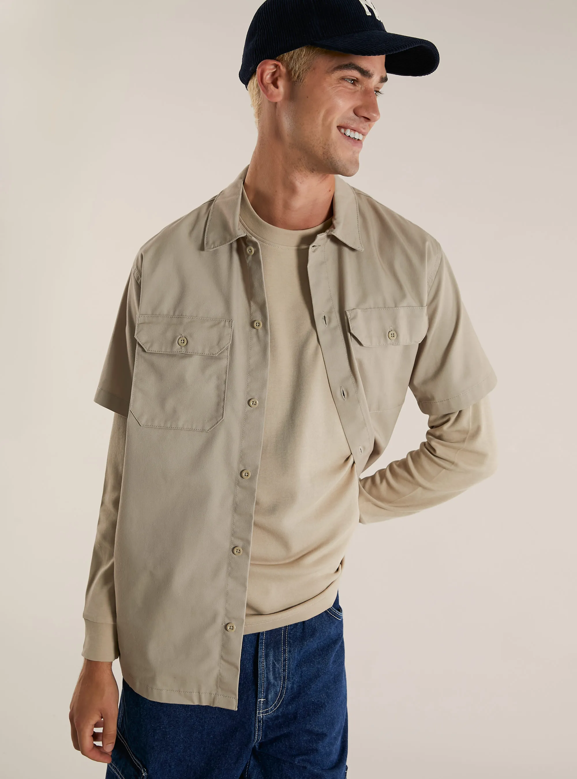 Camisa de sarga con grandes bolsillos