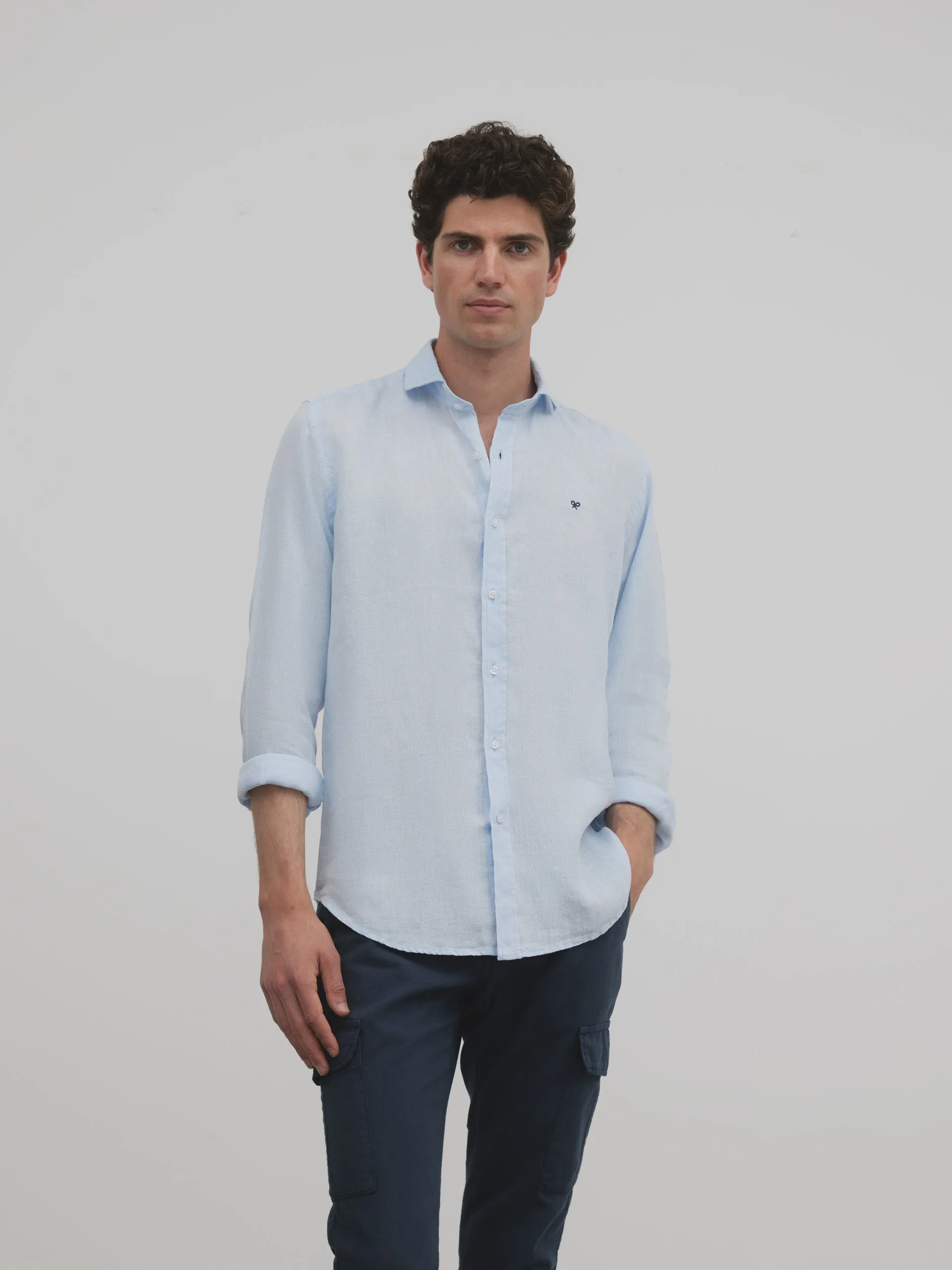 Camisa sport ligera celeste