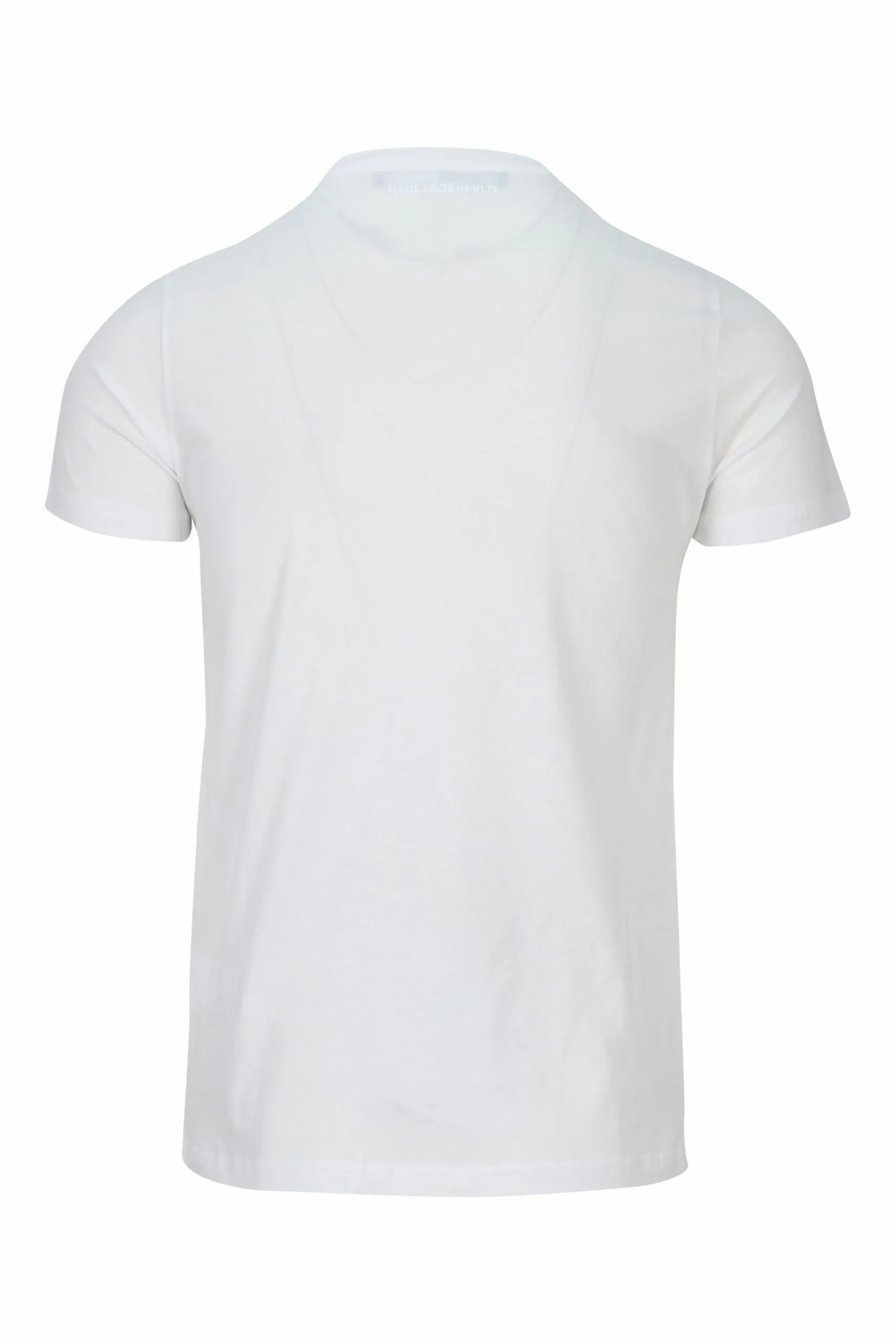 Camiseta blanca de cuello redondo con maxilogo 