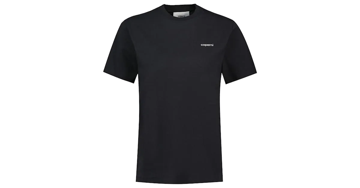 CAMISETA BOXY CON LOGO  COPERNI  ALGODóN  NEGRO 