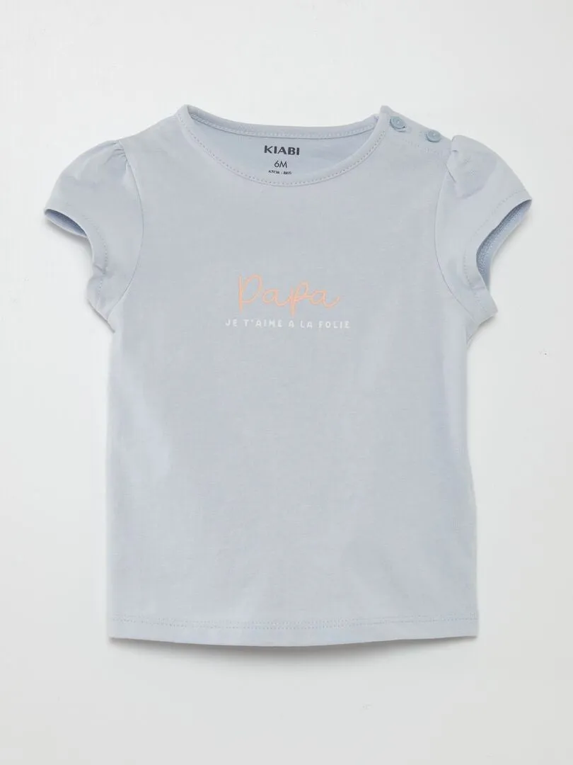 CAMISETA CON ADORNO  AZUL