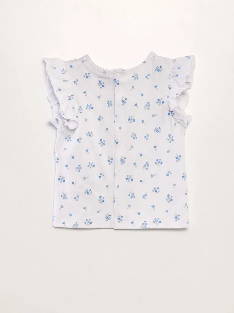 CAMISETA CON VOLANTES  BLANCO