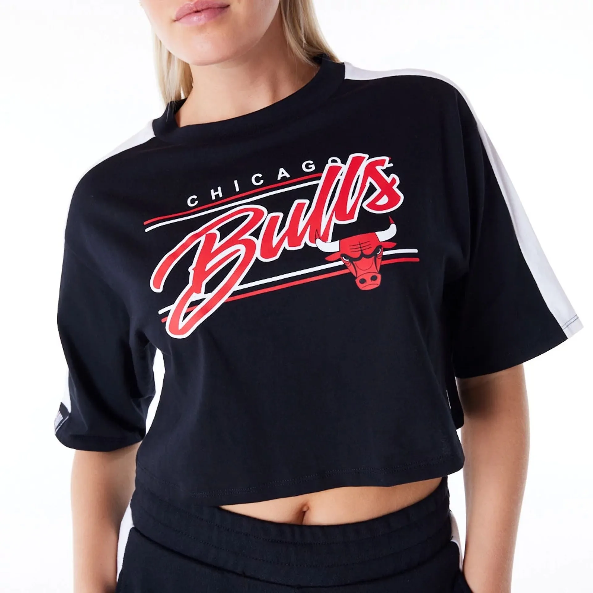 Camiseta crop Chicago Bulls NBA Colour Block Mujer