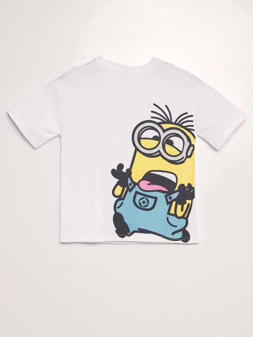 CAMISETA DE ALGODóN CON CUELLO REDONDO 'MINIONS'  BLANCO