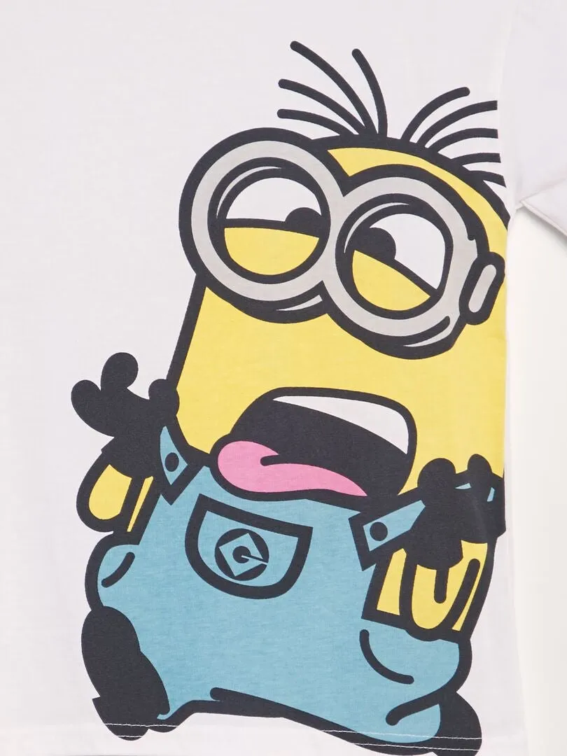 CAMISETA DE ALGODóN CON CUELLO REDONDO 'MINIONS'  BLANCO