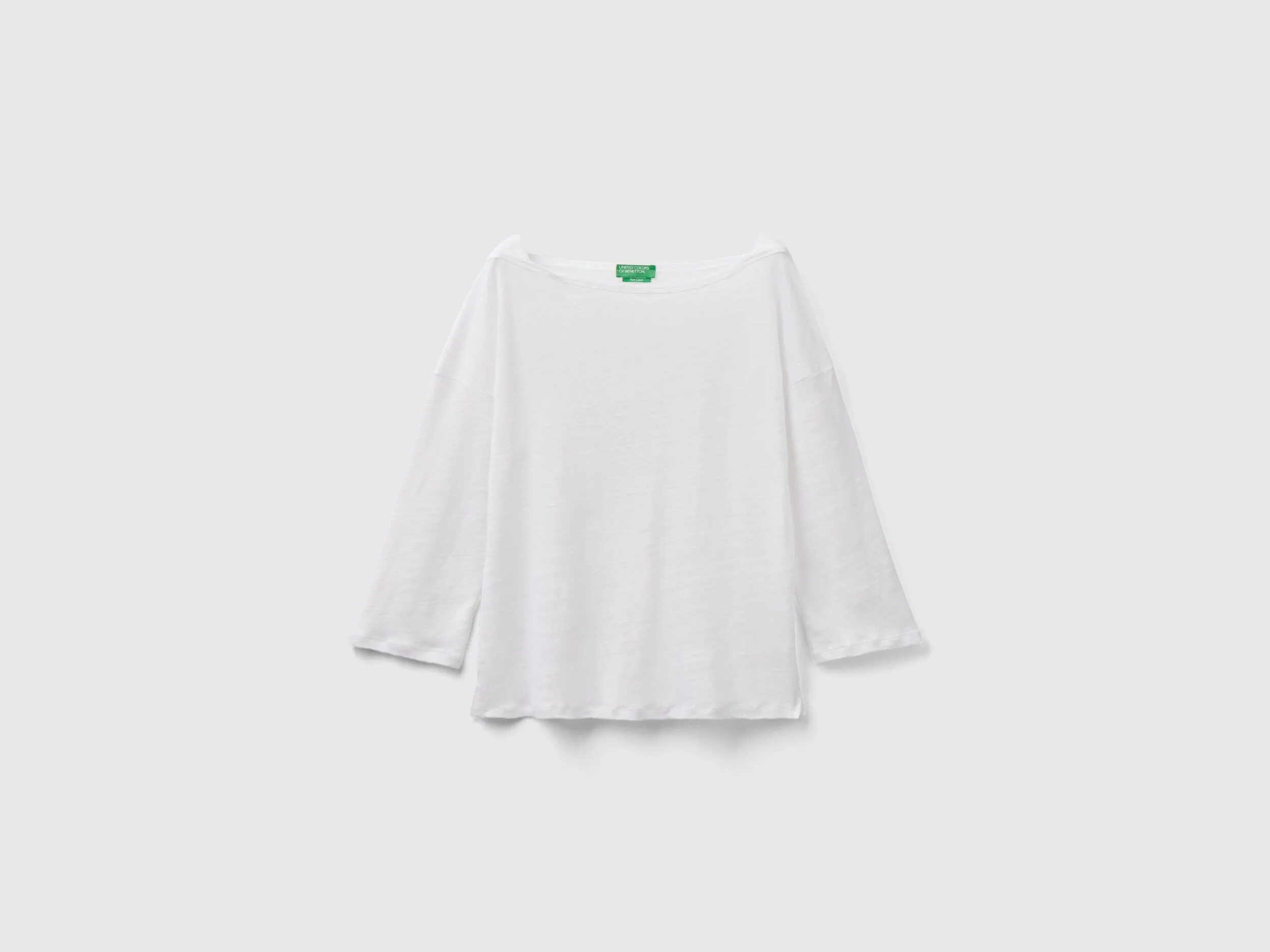 Camiseta de lino puro de manga 3/4
