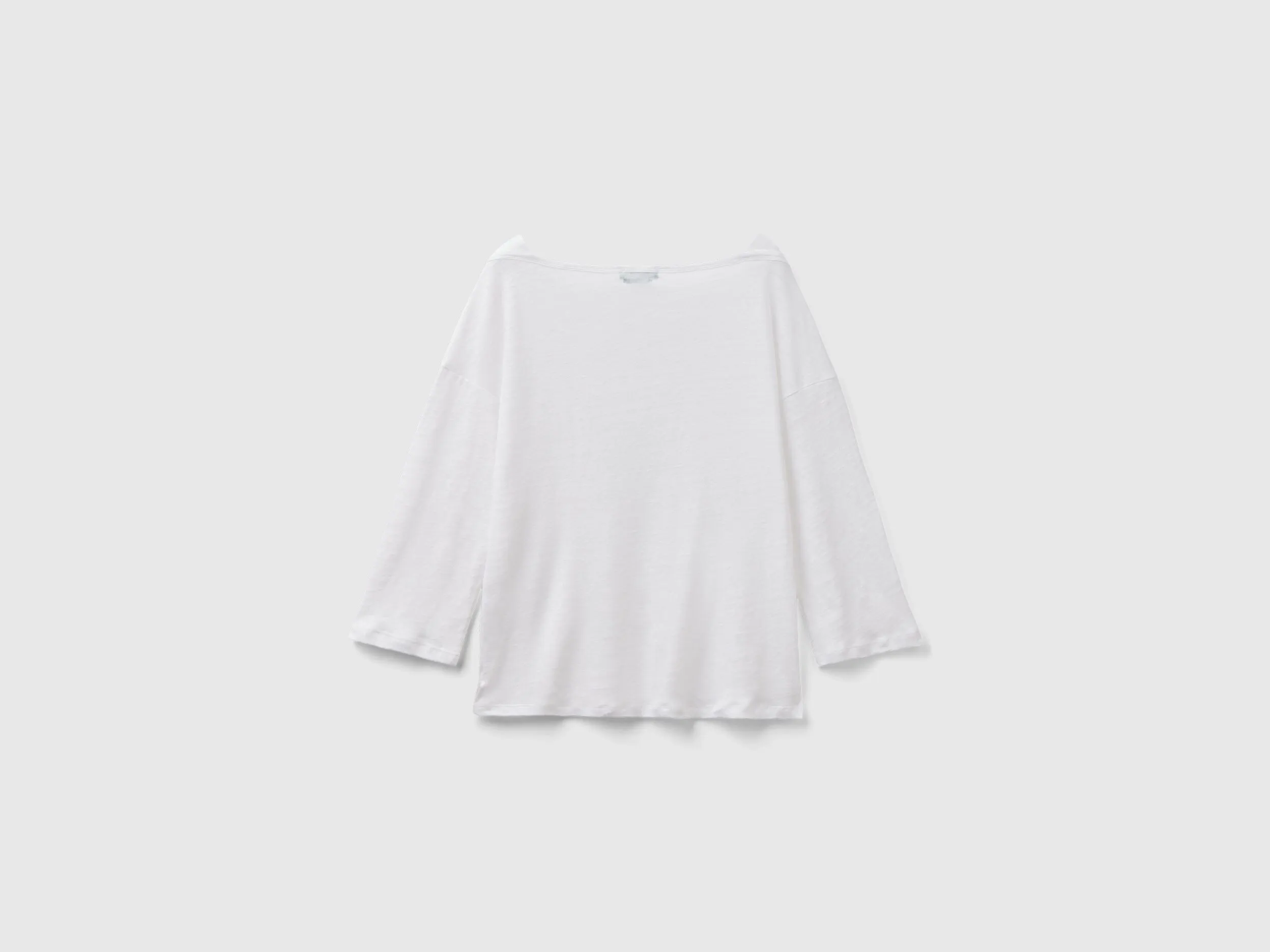 Camiseta de lino puro de manga 3/4