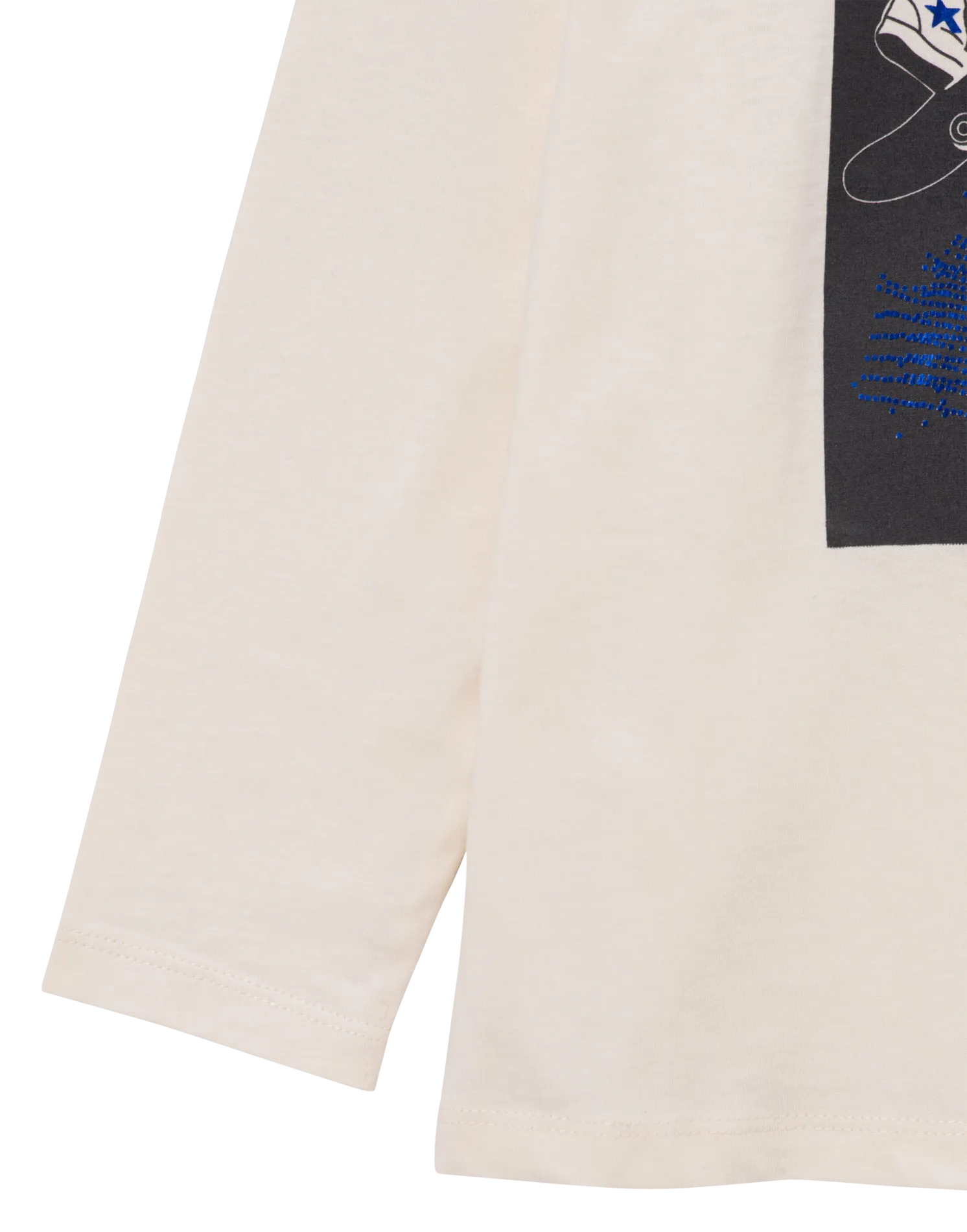Camiseta de manga corta con cuello redondo serigrafiada en blanco