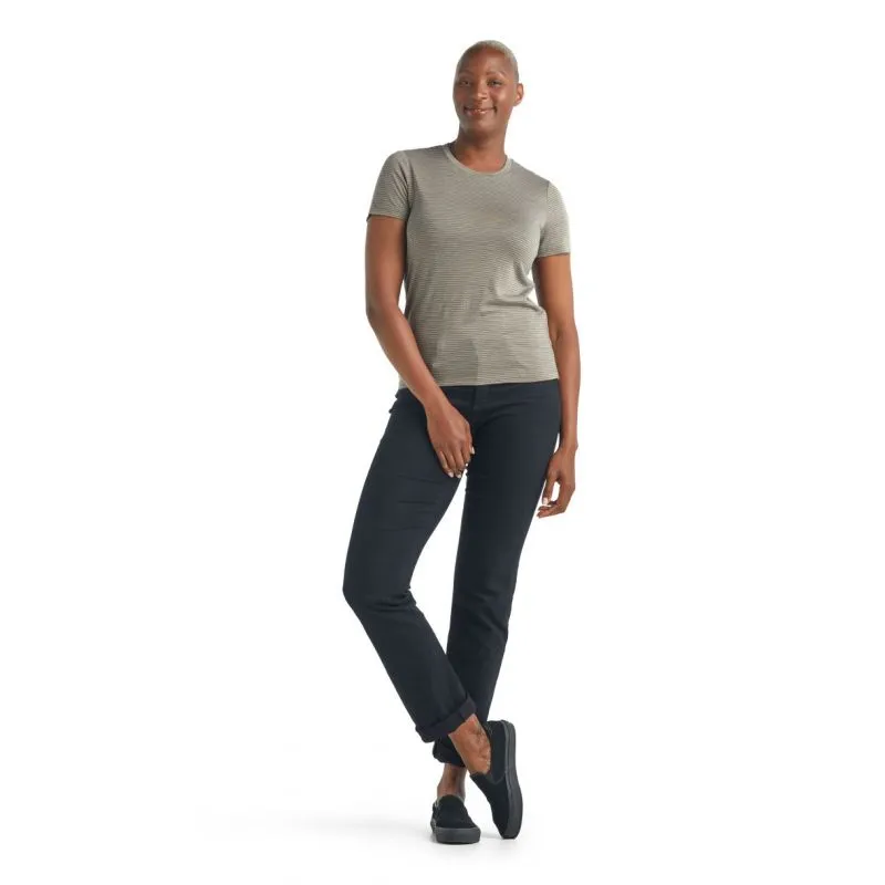 Camiseta de mujer Icebreaker Dowlas Crewe Stripe (Flint)