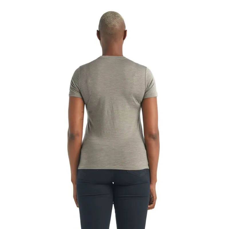 Camiseta de mujer Icebreaker Dowlas Crewe Stripe (Flint)