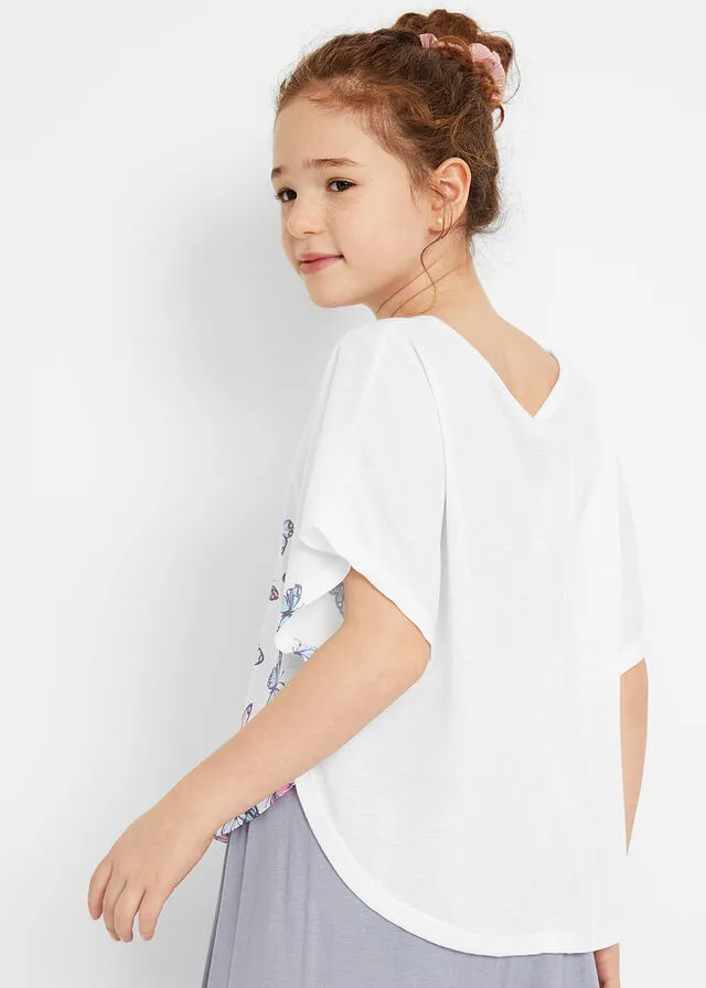 Camiseta de playa para niña Blanco estampado