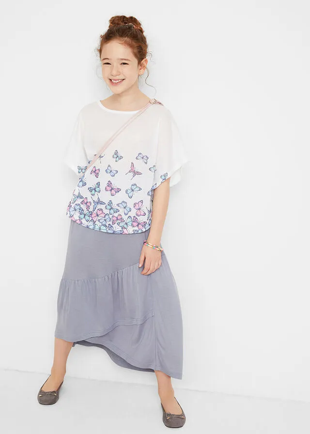 Camiseta de playa para niña Blanco estampado