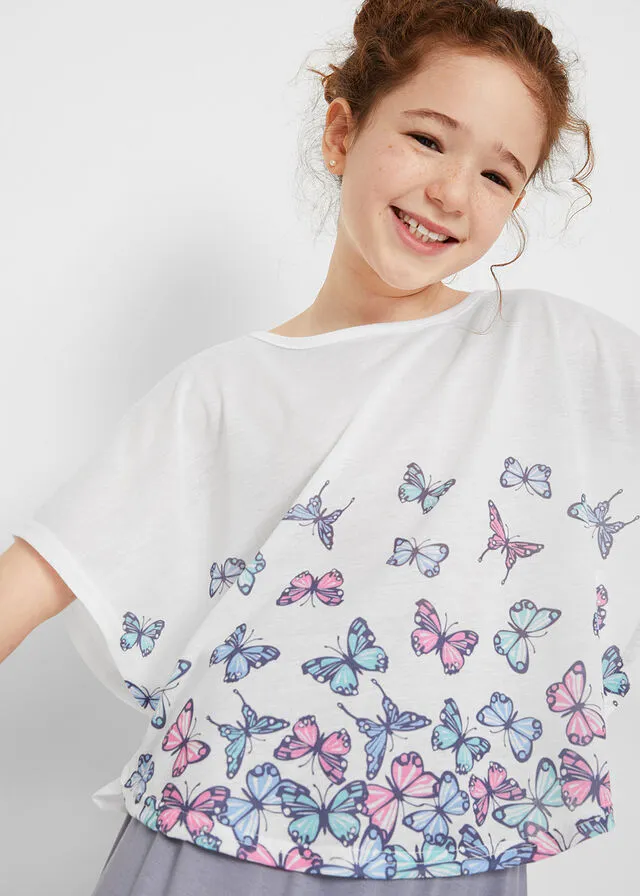 Camiseta de playa para niña Blanco estampado