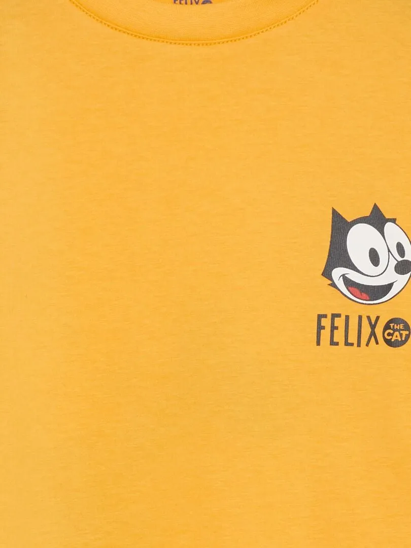 CAMISETA EFECTO 2 EN 1 'EL GATO FéLIX'  NARANJA
